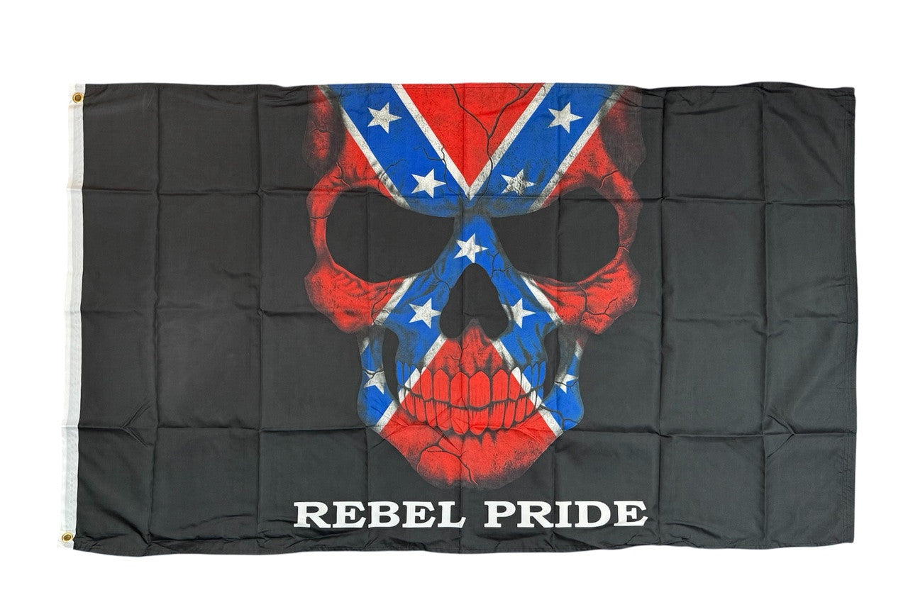 3'x5' Confederate Skull Polyester Flag